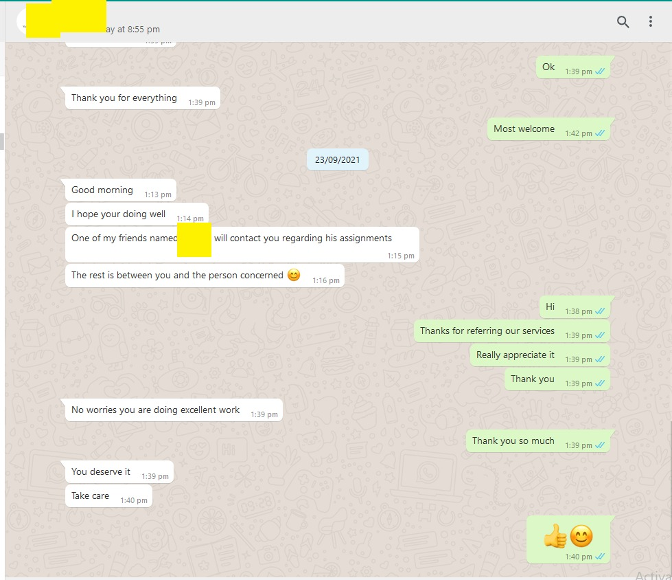Client message: No worries you are doing excellent work