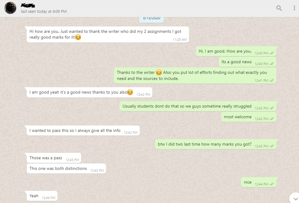 Client message: This one was both distinctions