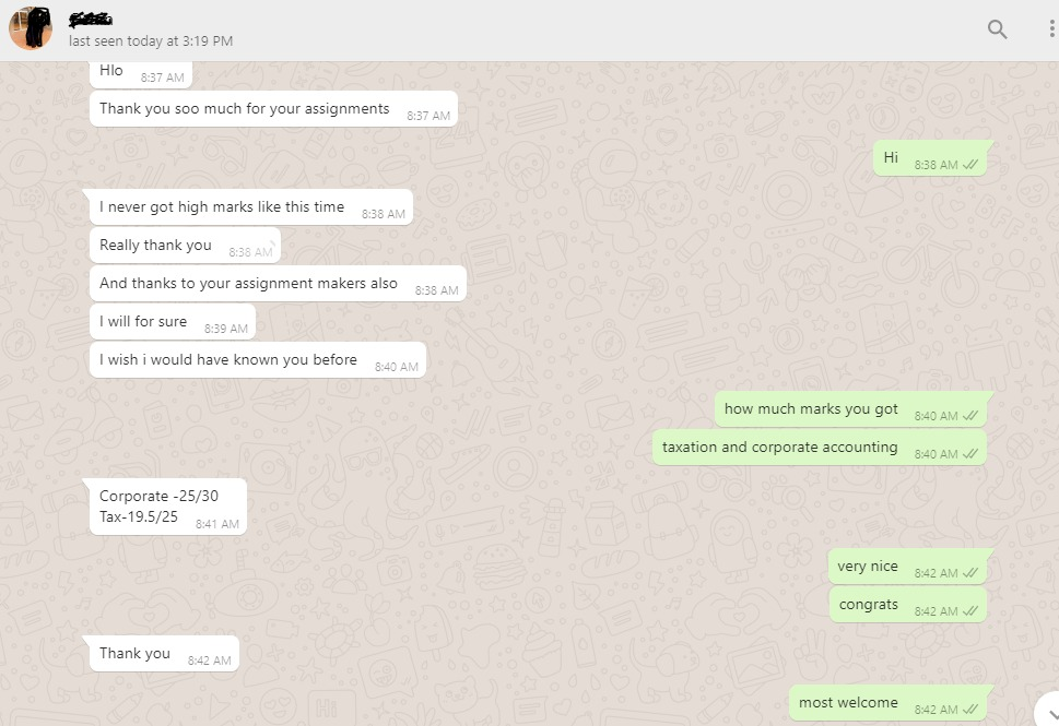 Client message: I never got high marks like this time